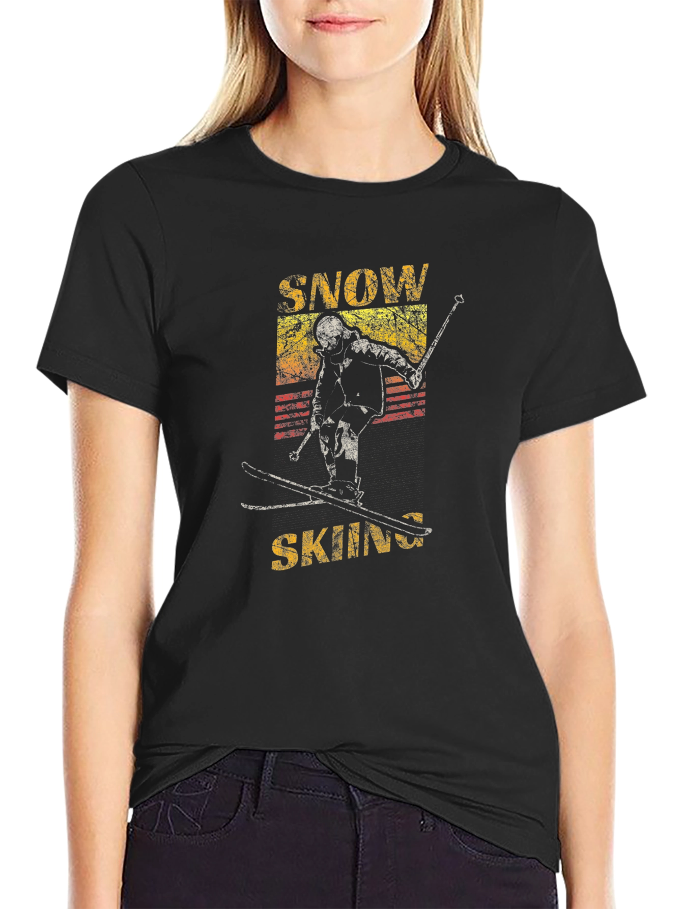 Vintage Snow Skiing Graphic Tee