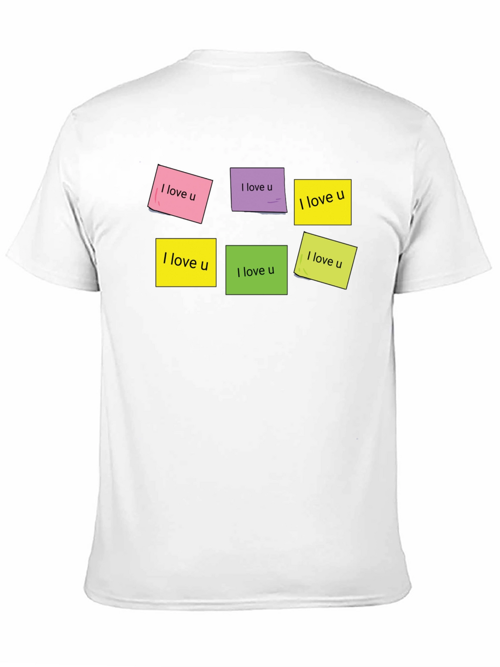 I Love U Sticky Notes Graphic T-Shirt