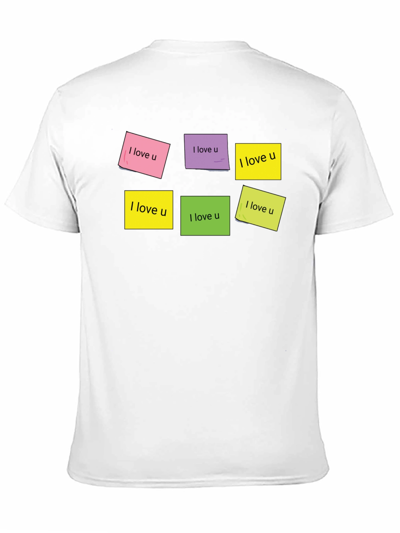 I Love U Sticky Notes Graphic T-Shirt
