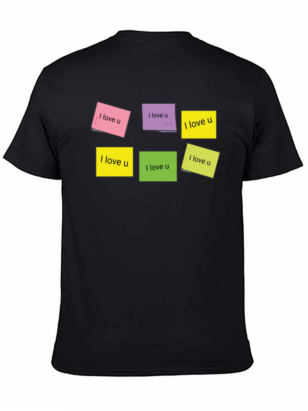I Love U Sticky Notes Graphic T-Shirt