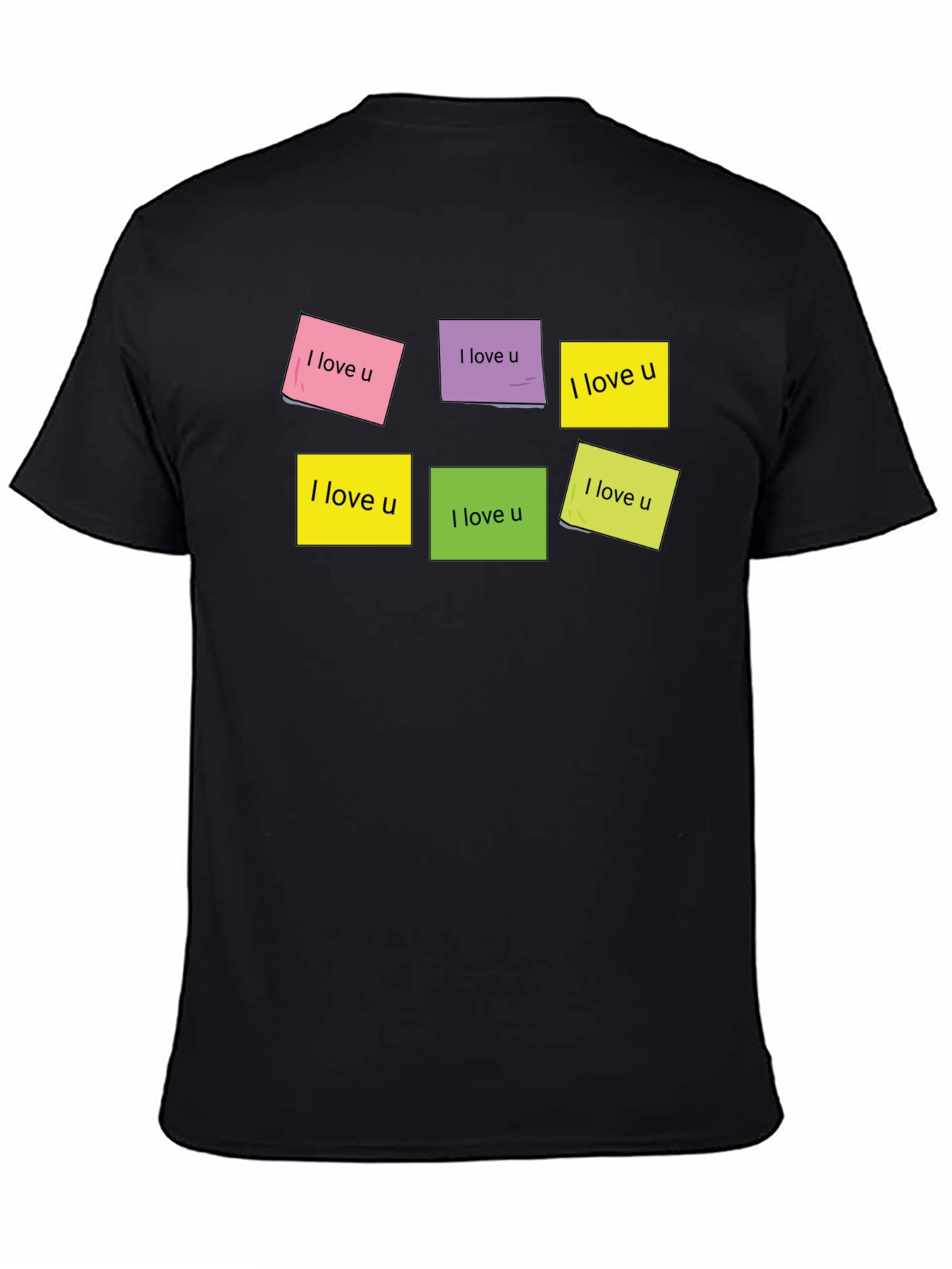 I Love U Sticky Notes Graphic T-Shirt