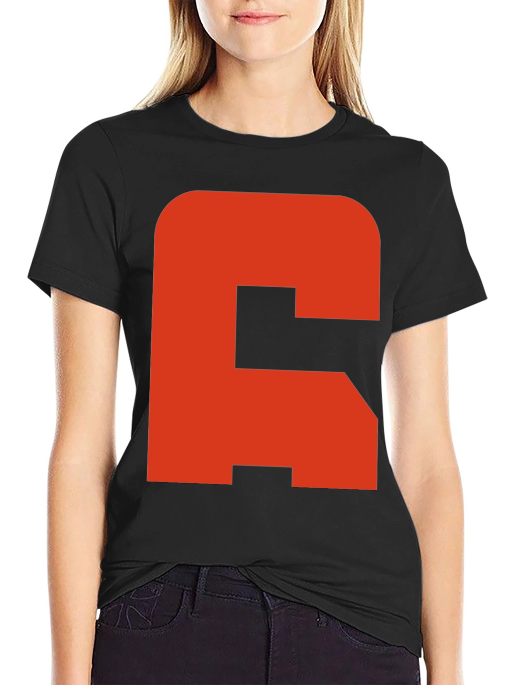 Bold Initial Tee - C Graphic Black T-Shirt