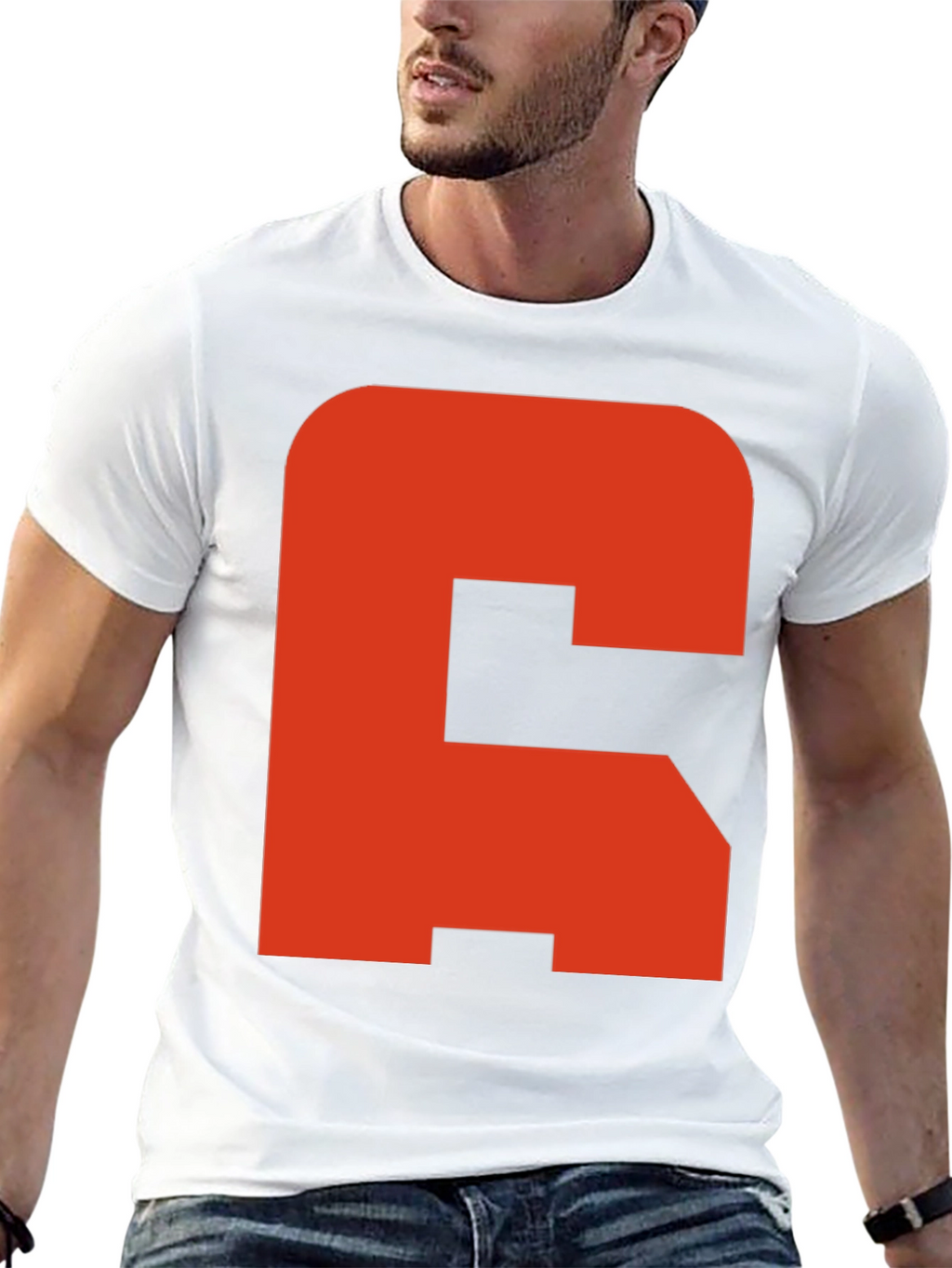 Bold Initial Tee - C Graphic Black T-Shirt