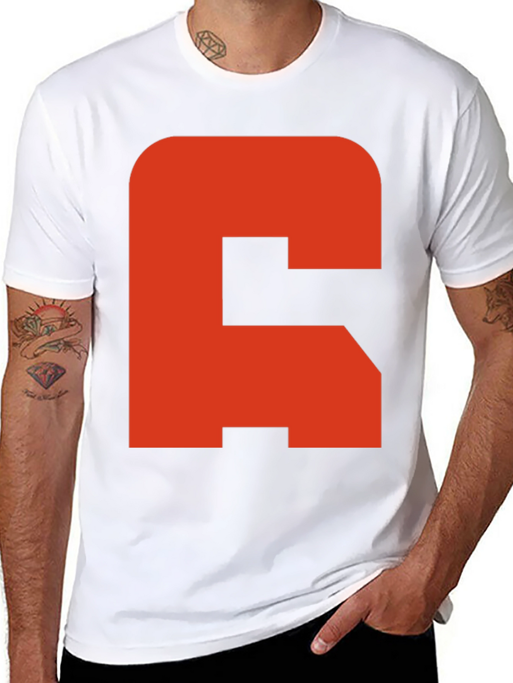 Bold Initial Tee - C Graphic Black T-Shirt