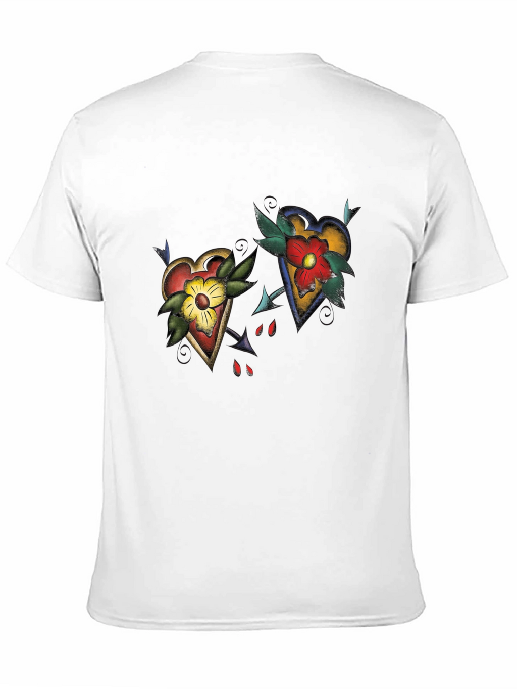 Heart Tattoo Graphic Black T-Shirt