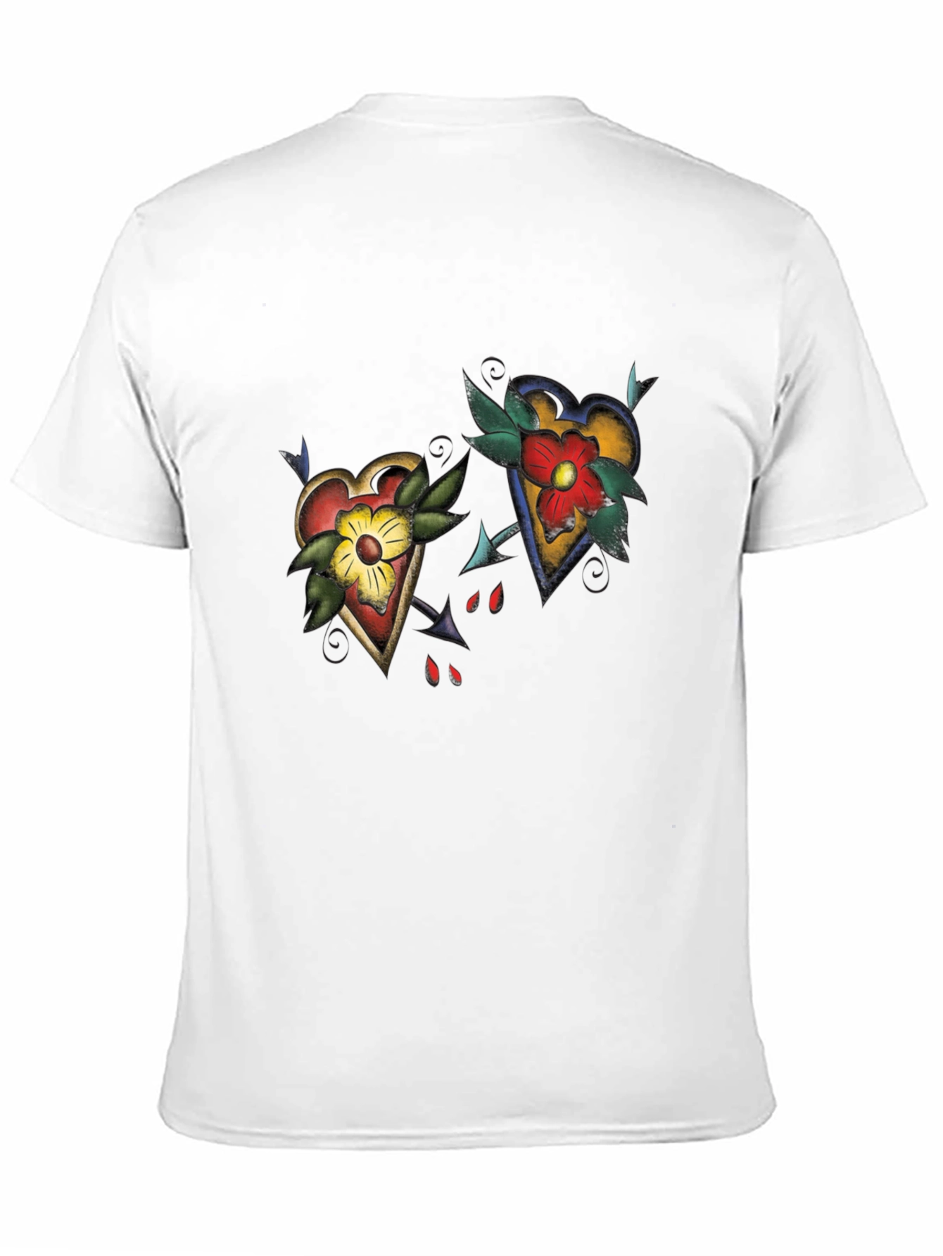 Heart Tattoo Graphic Black T-Shirt