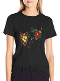 Heart Tattoo Graphic Black T-Shirt
