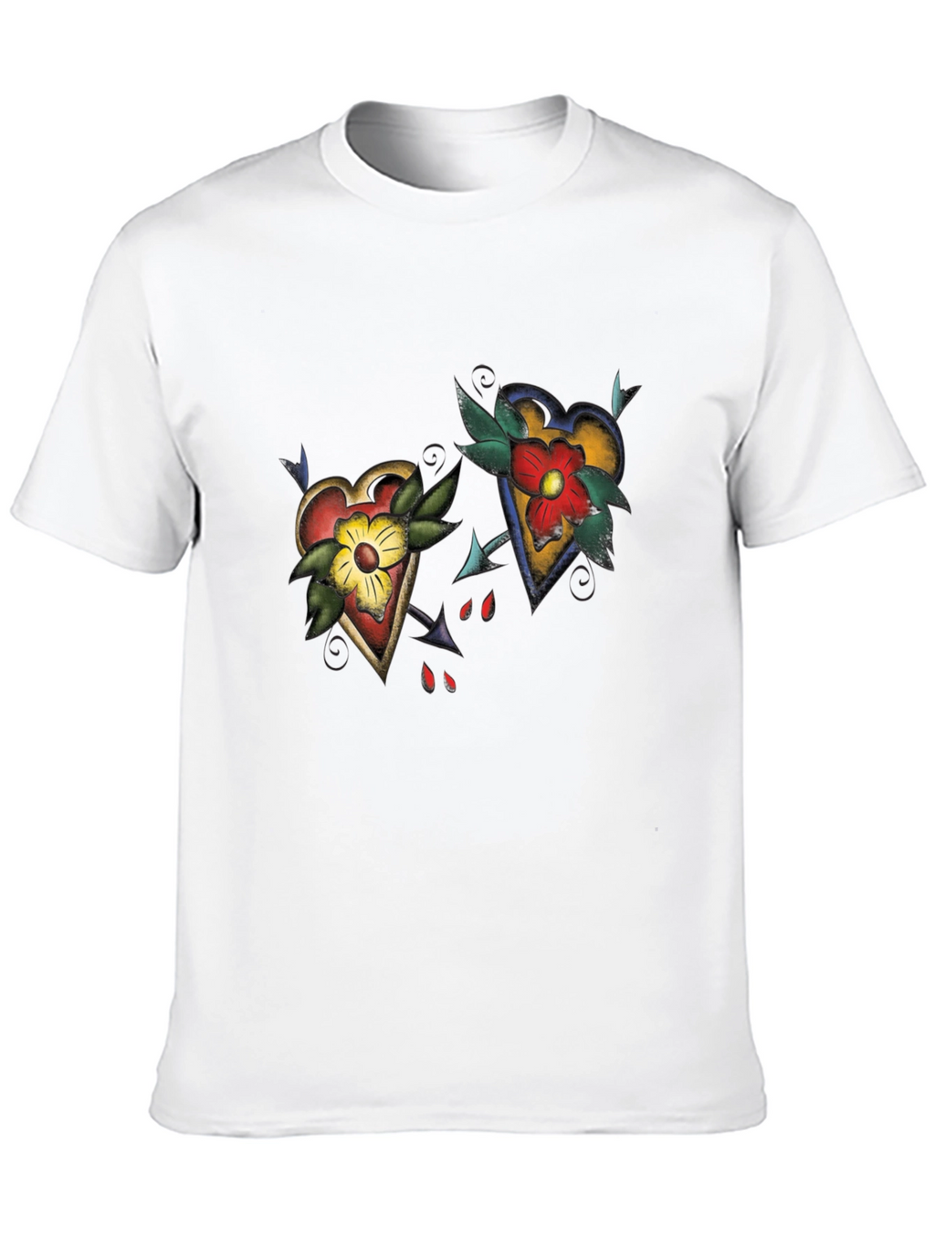 Heart Tattoo Graphic Black T-Shirt