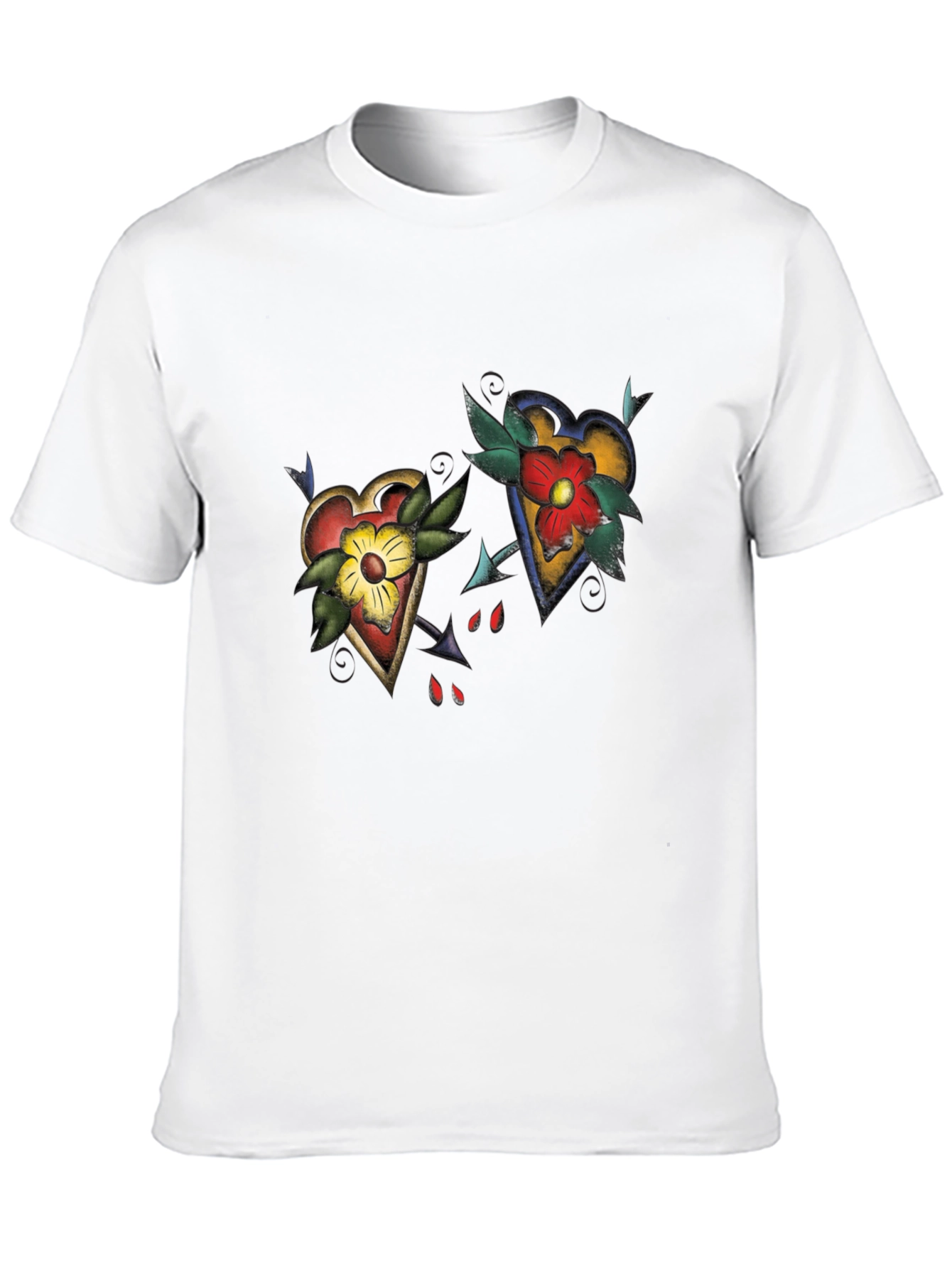 Heart Tattoo Graphic Black T-Shirt