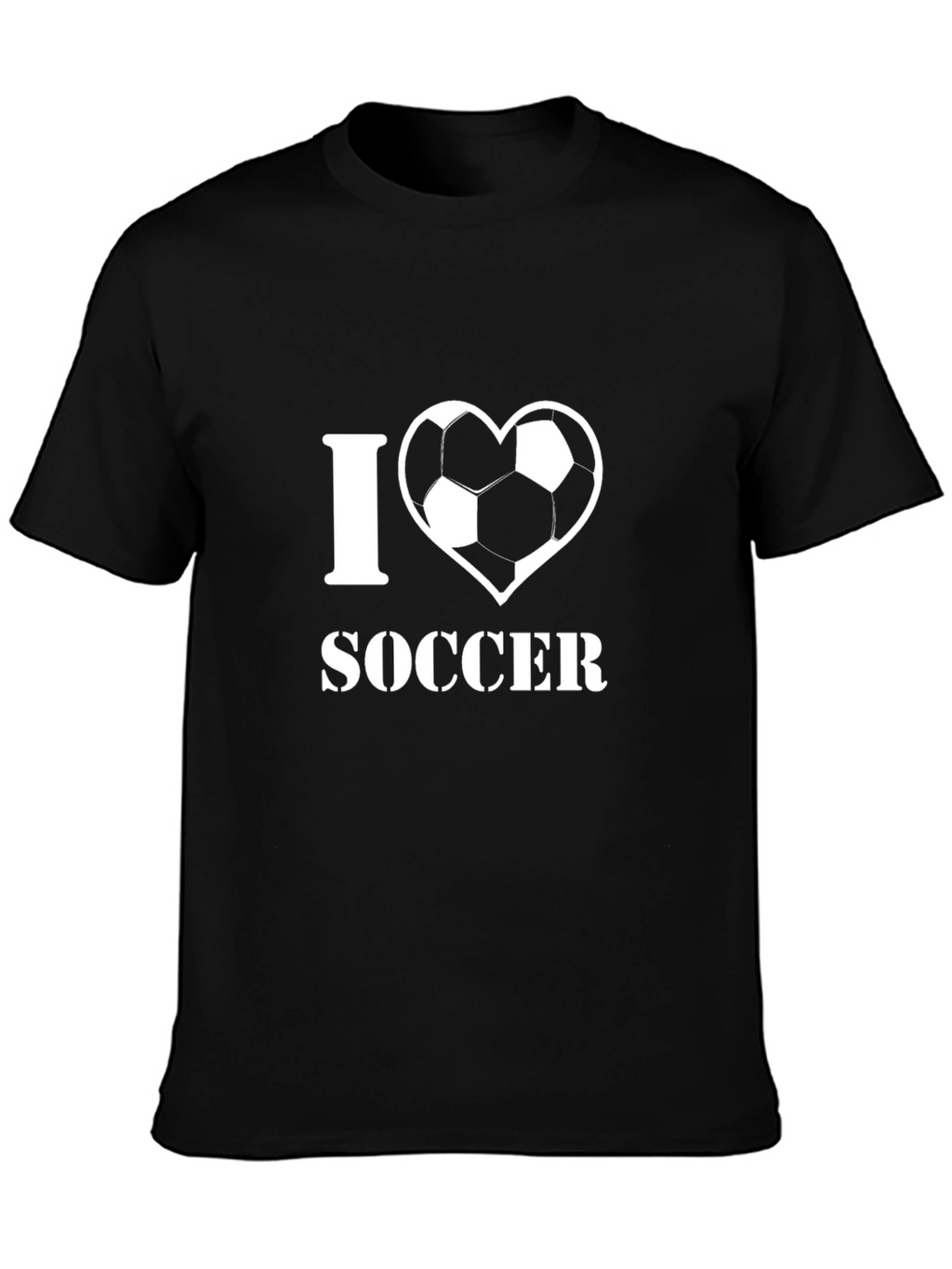 I Heart Soccer T-Shirt - Black Cotton Tee