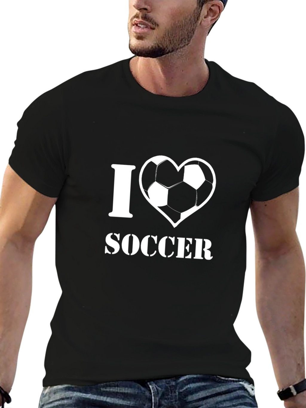 I Heart Soccer T-Shirt - Black Cotton Tee