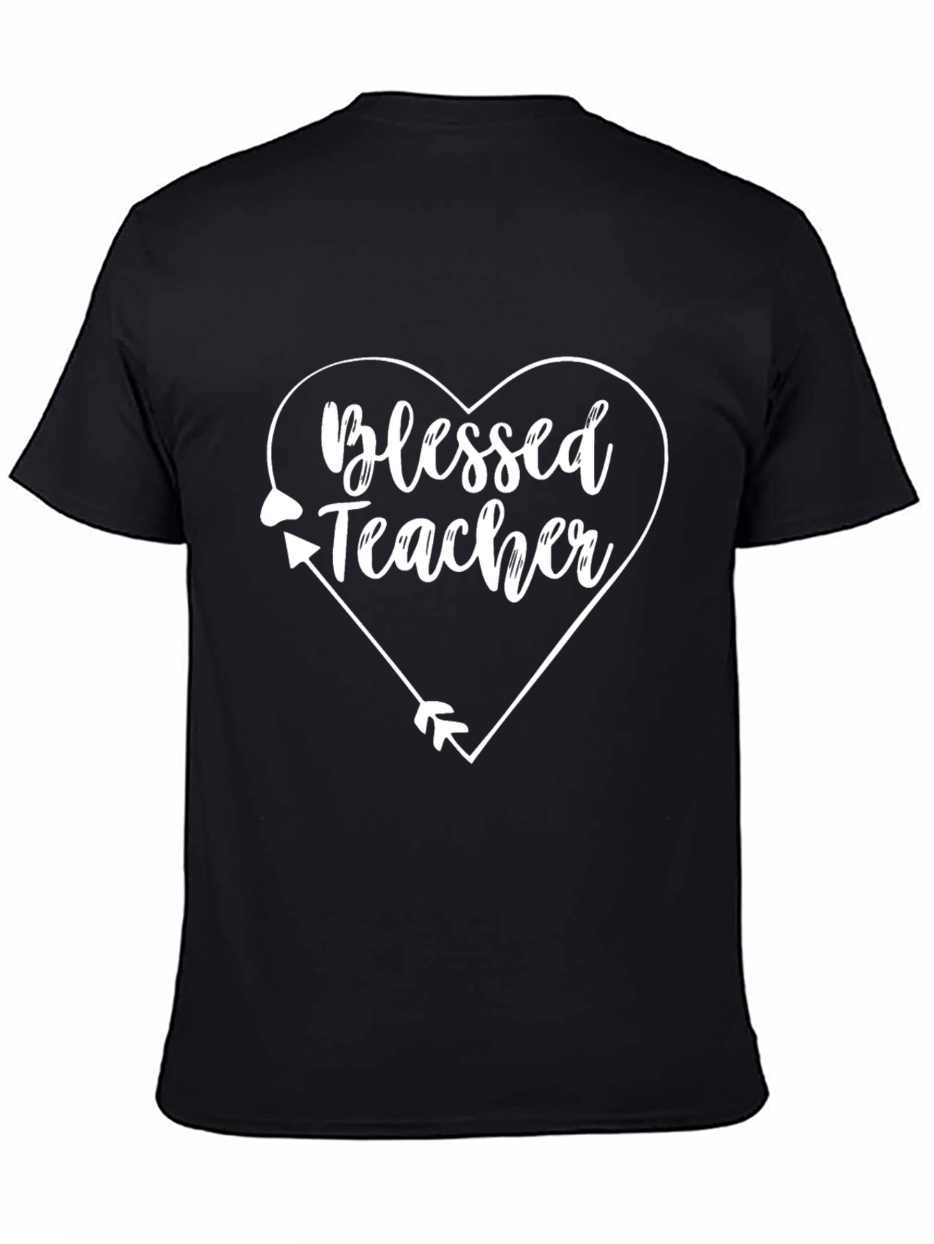 Blessed Teacher Heart Graphic Tee - Unisex Black T-Shirt
