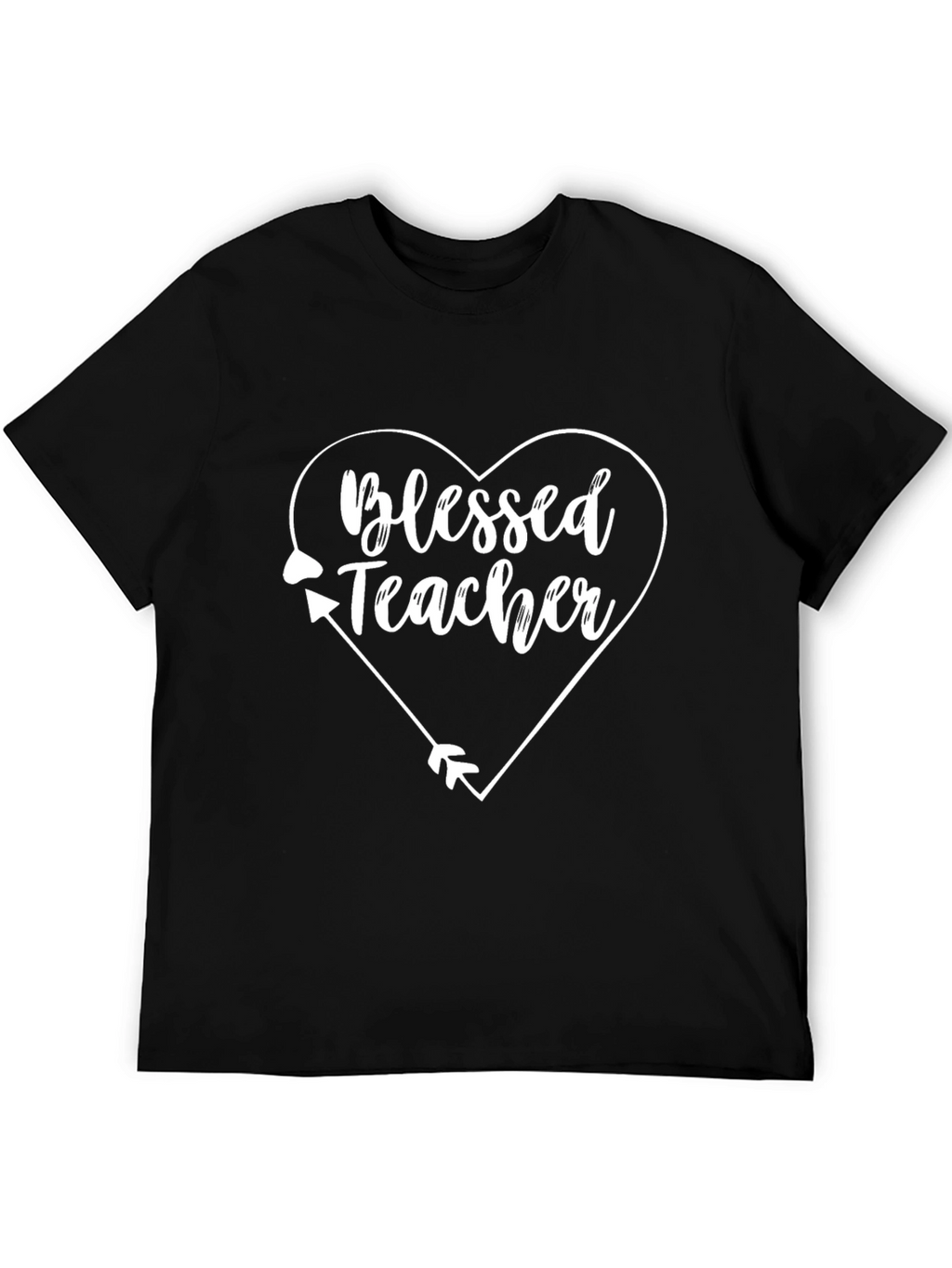 Blessed Teacher Heart Graphic Tee - Unisex Black T-Shirt