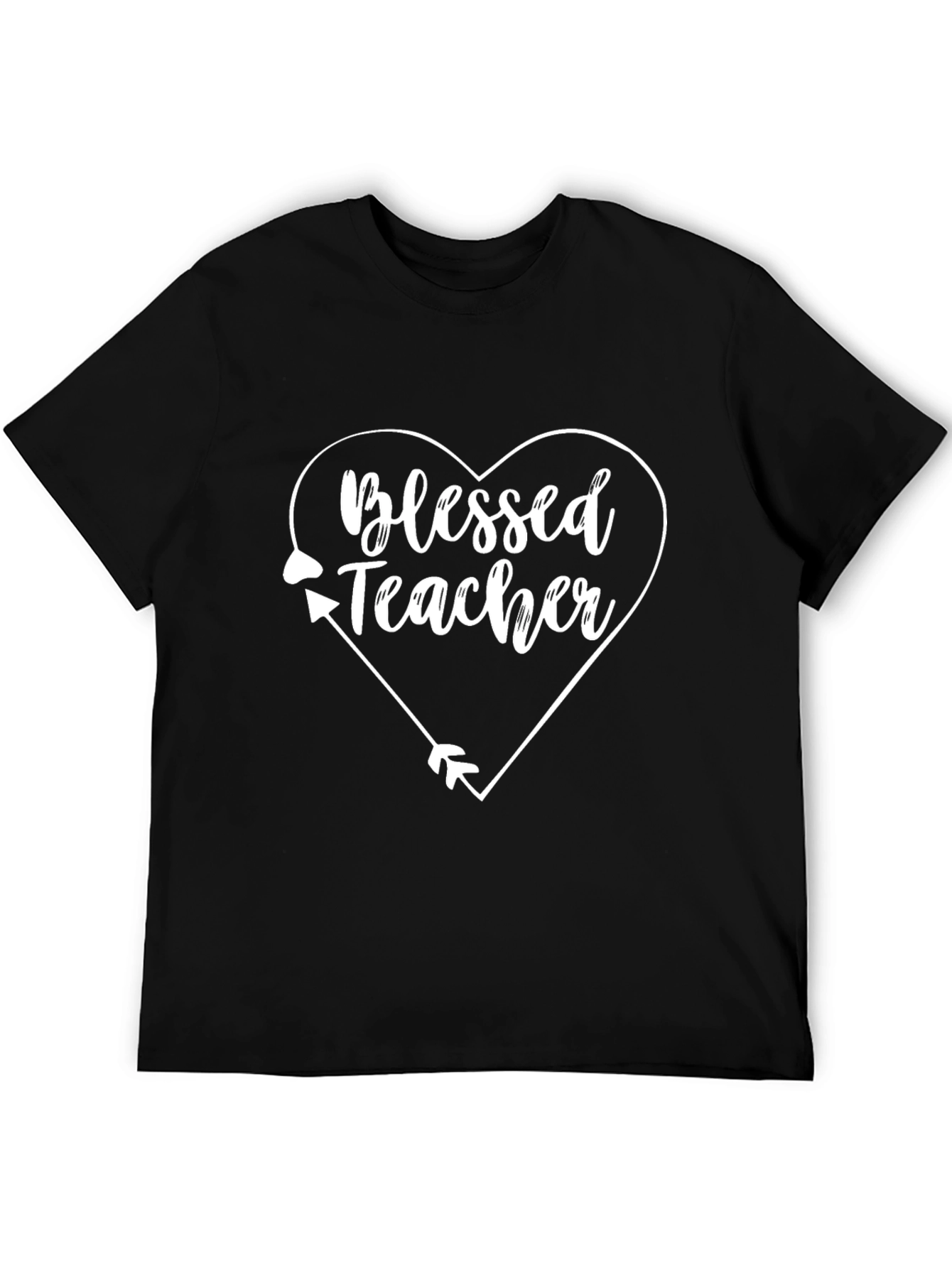 Blessed Teacher Heart Graphic Tee - Unisex Black T-Shirt