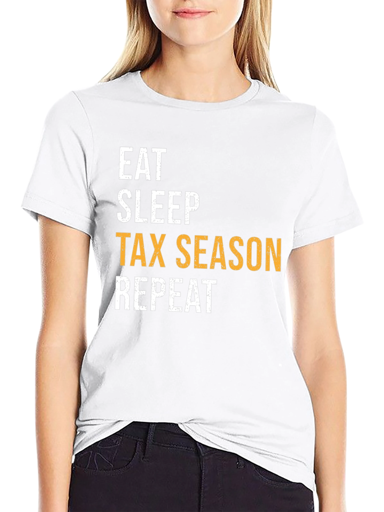 Eat Sleep Tax Season Repeat Black Graphic Tee