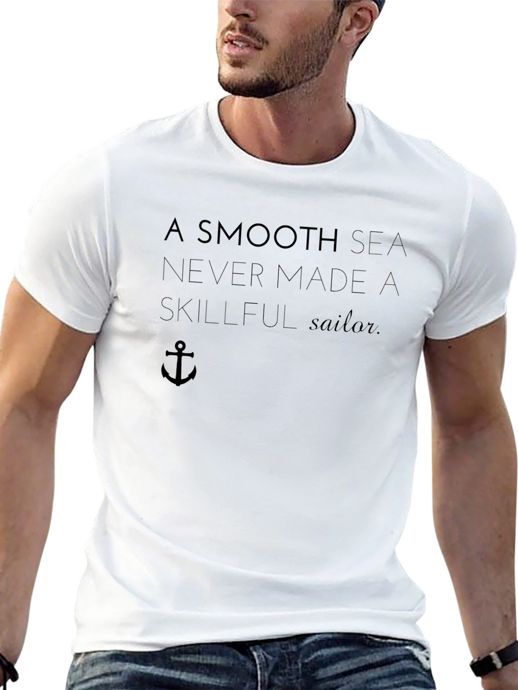 Smooth Sea Sailor Black Graphic T-Shirt