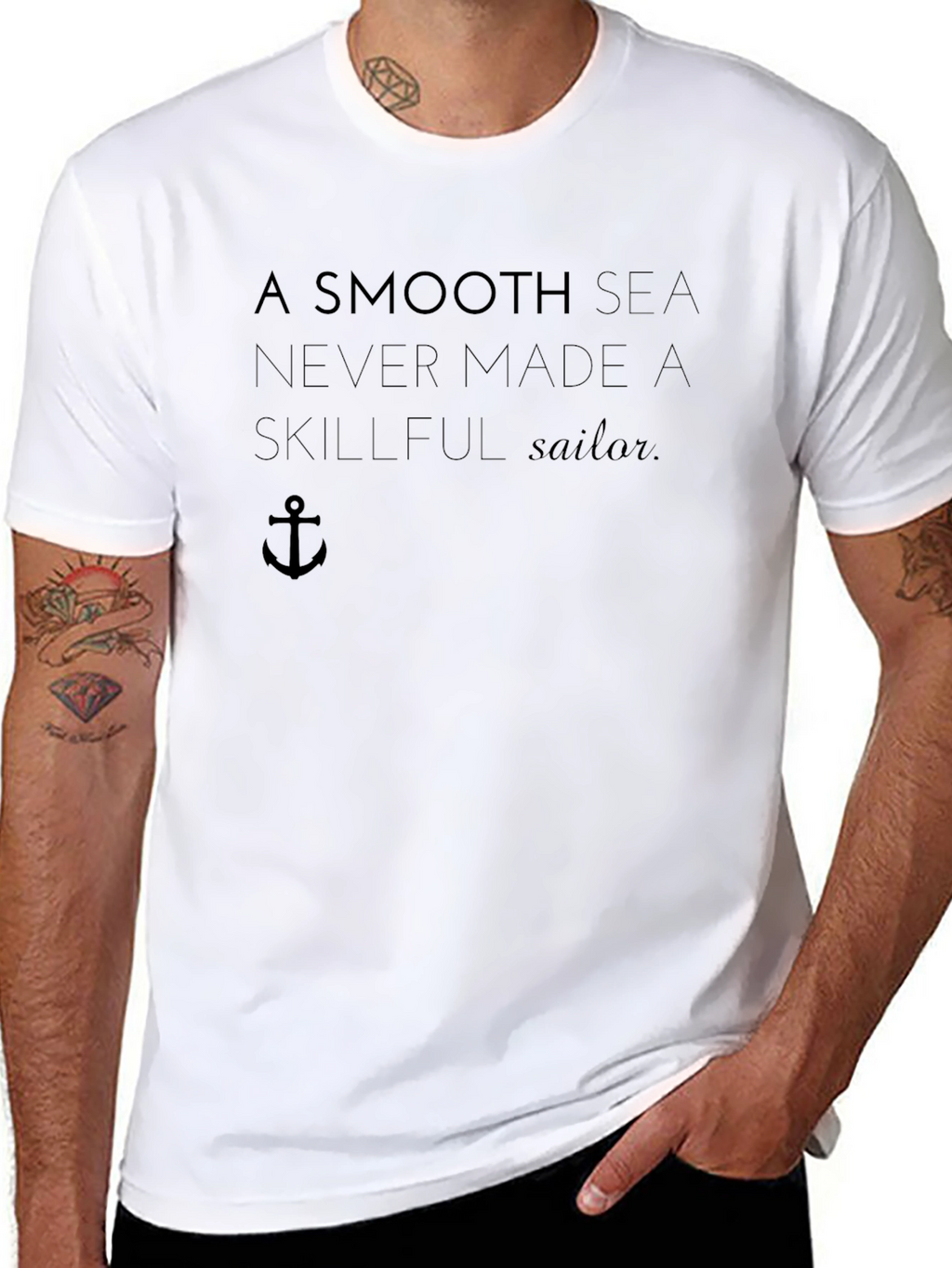 Smooth Sea Sailor Black Graphic T-Shirt