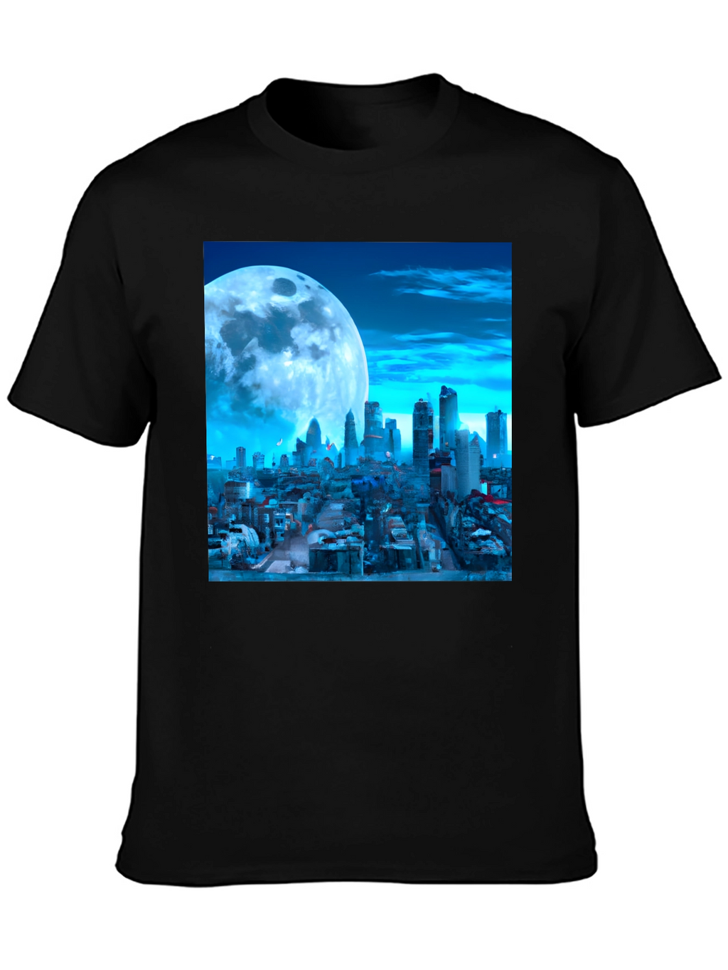 City Moonscape Black Graphic Tee
