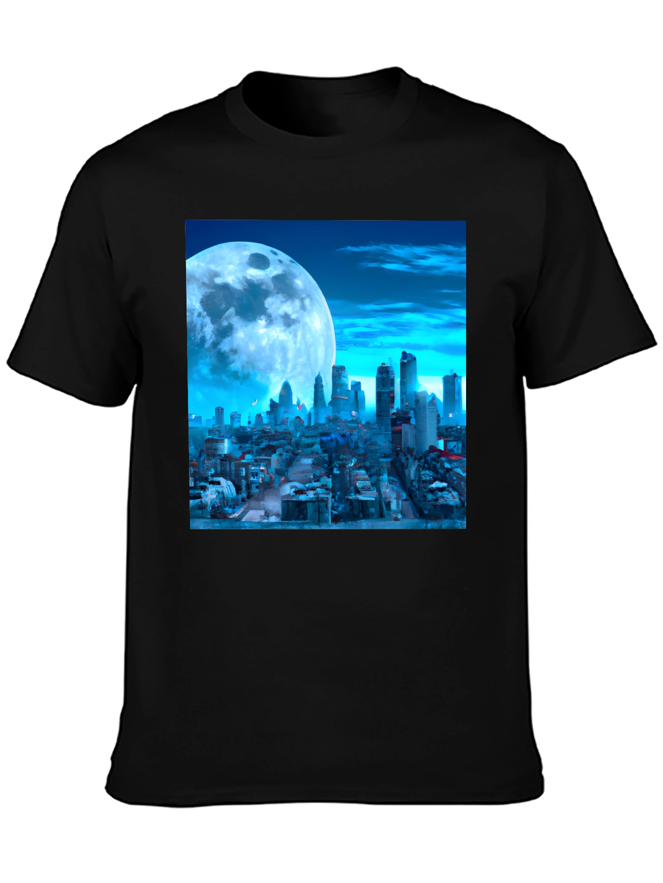City Moonscape Black Graphic Tee