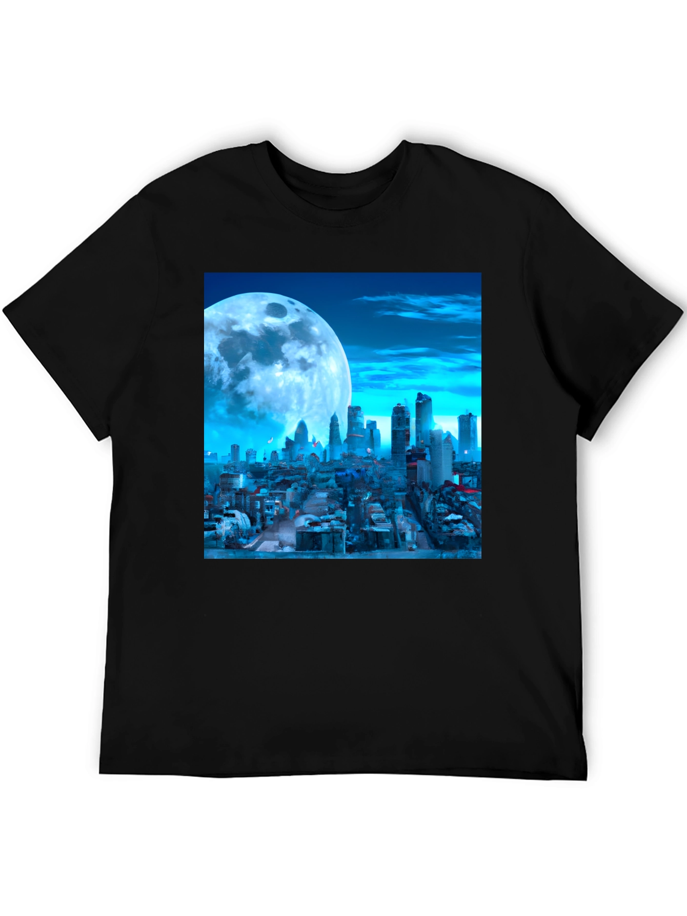 City Moonscape Black Graphic Tee