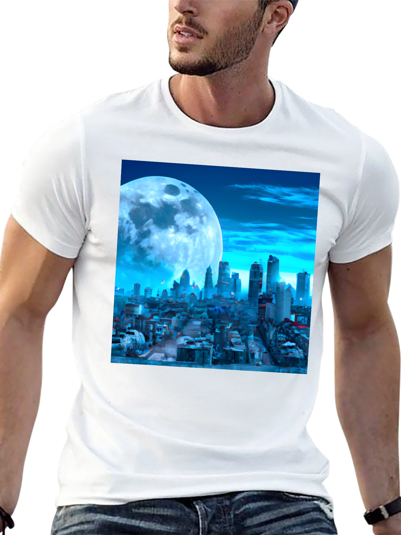 City Moonscape Black Graphic Tee