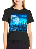 City Moonscape Black Graphic Tee