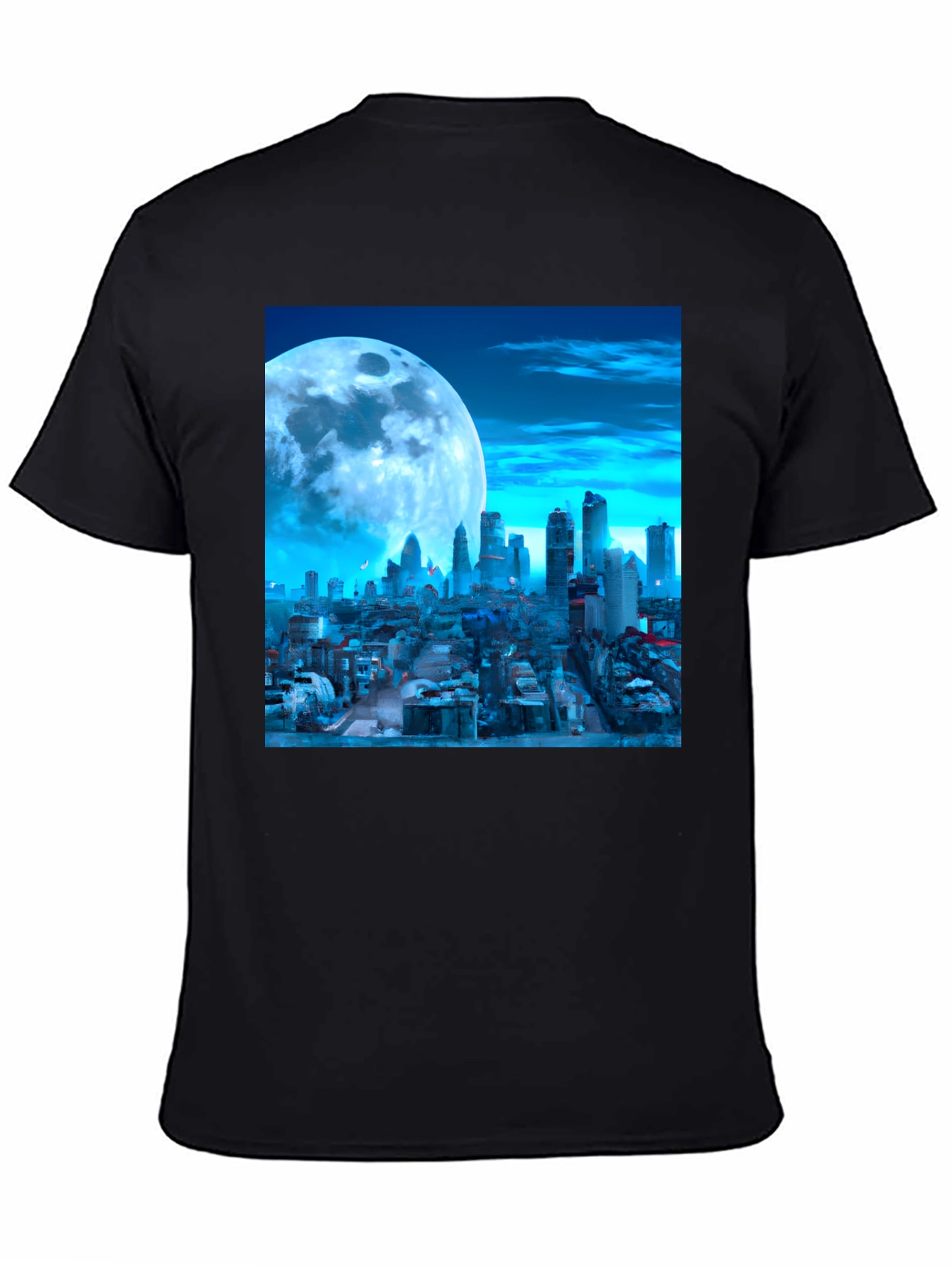 City Moonscape Black Graphic Tee