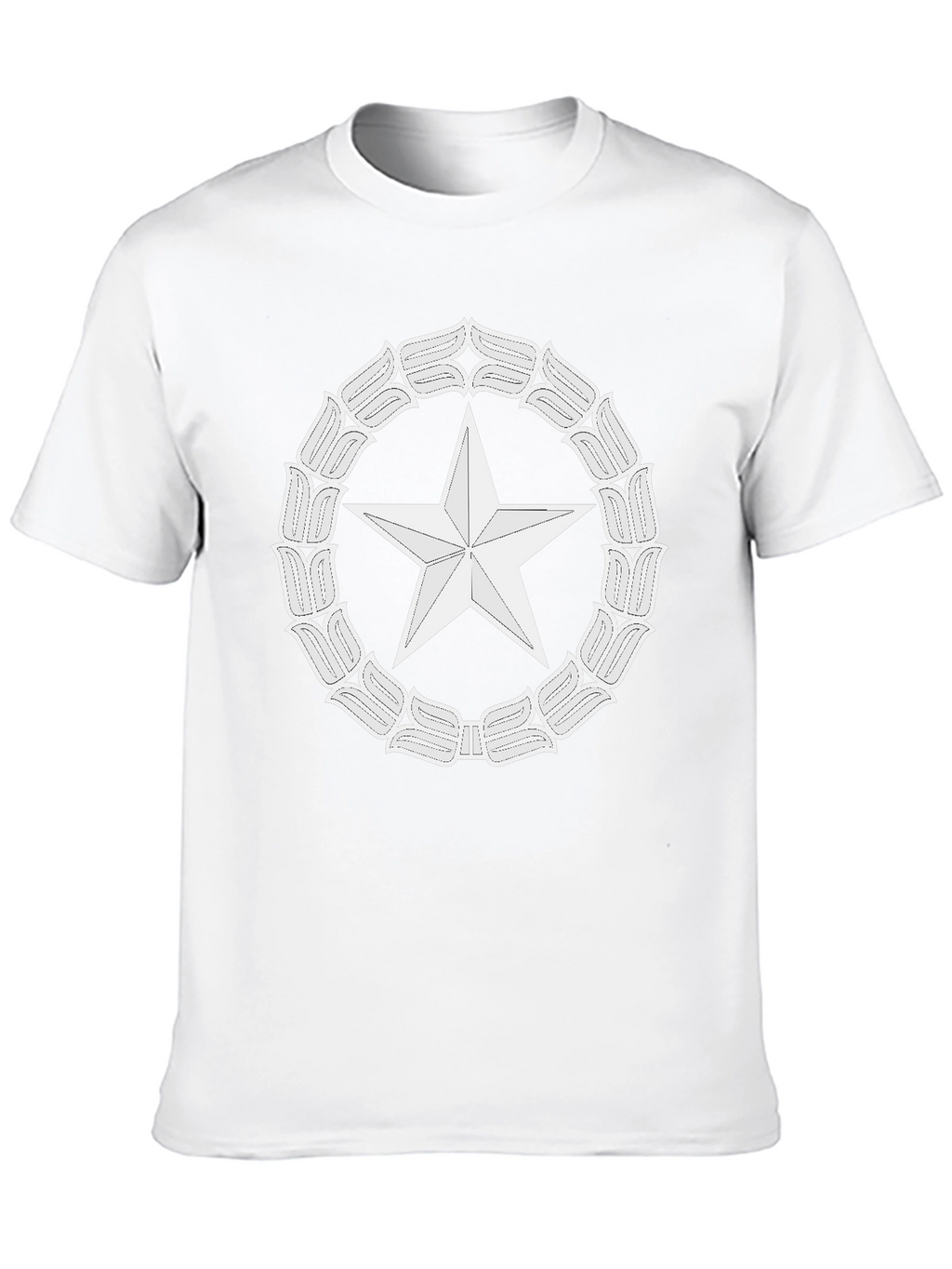 Star & Floral Wreath Graphic Tee - Black