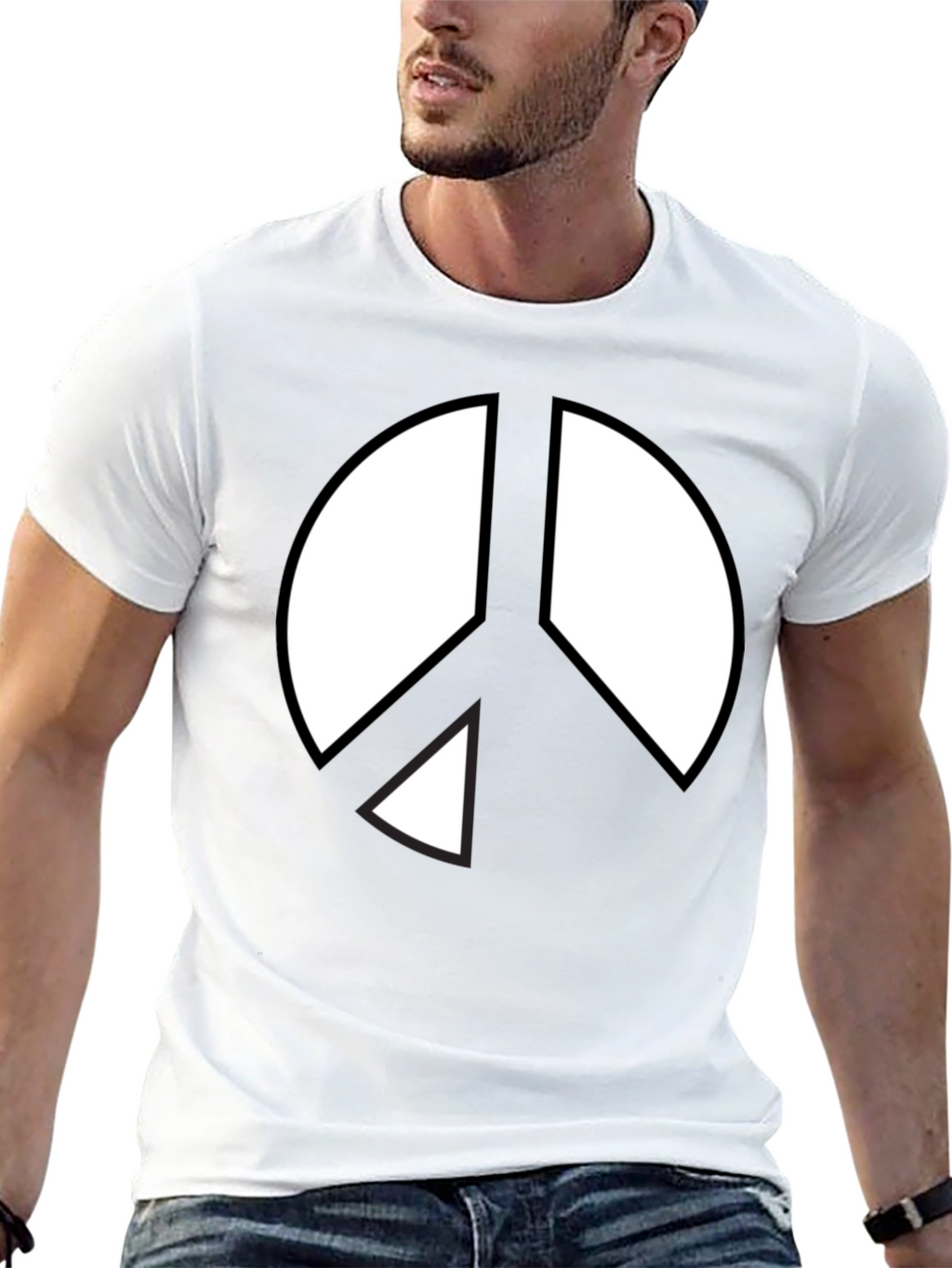Peace Sign Graphic T-Shirt - Black