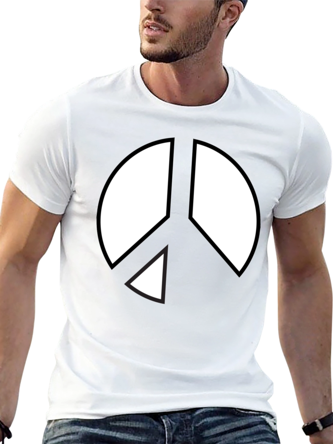 Peace Sign Graphic T-Shirt - Black