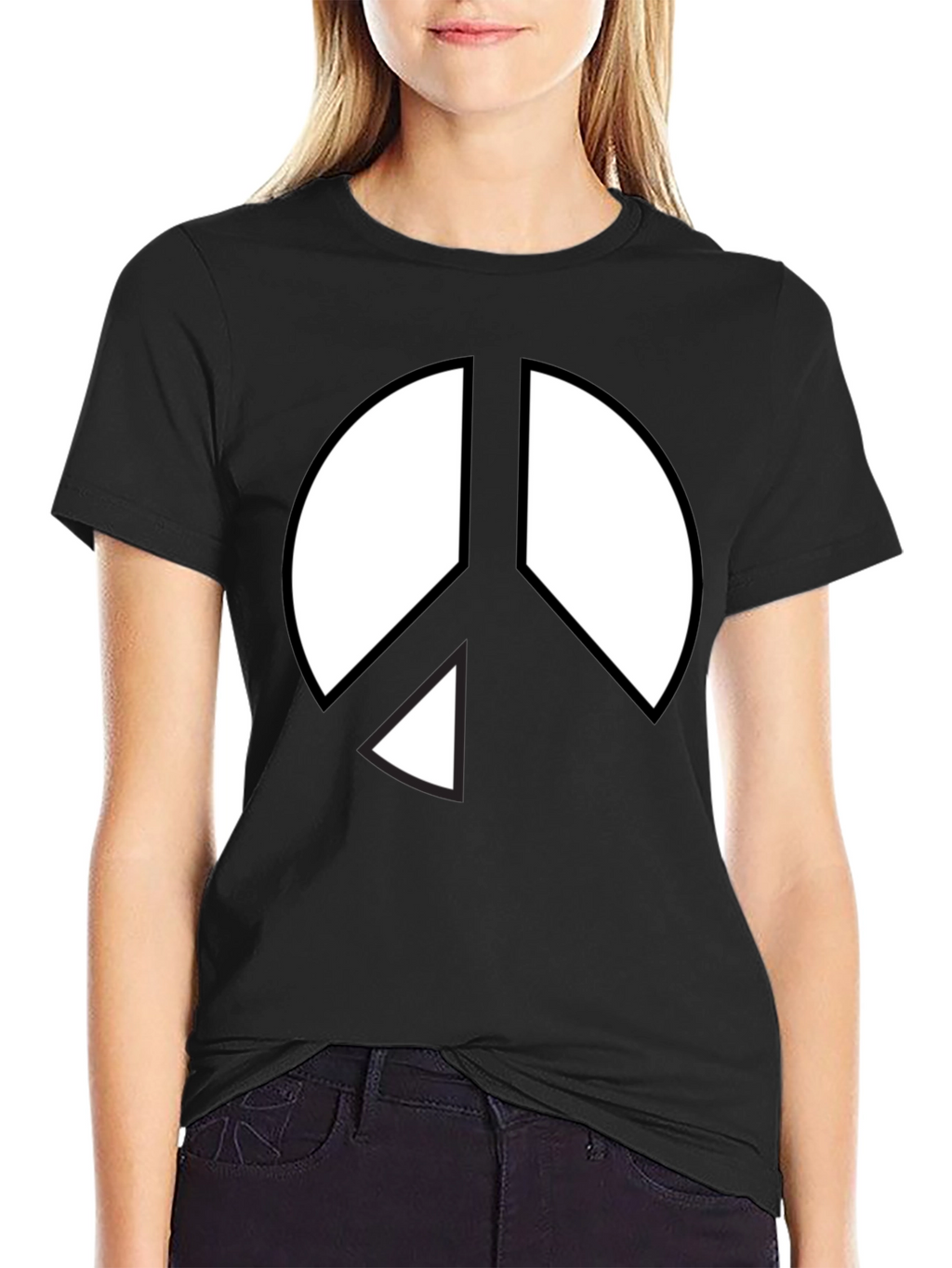 Peace Sign Graphic T-Shirt - Black