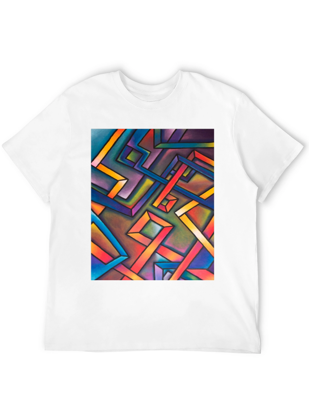 Abstract Geometric Art Mens Black T-Shirt