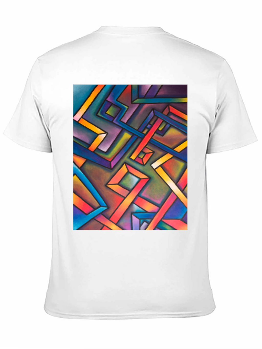 Abstract Geometric Art Mens Black T-Shirt