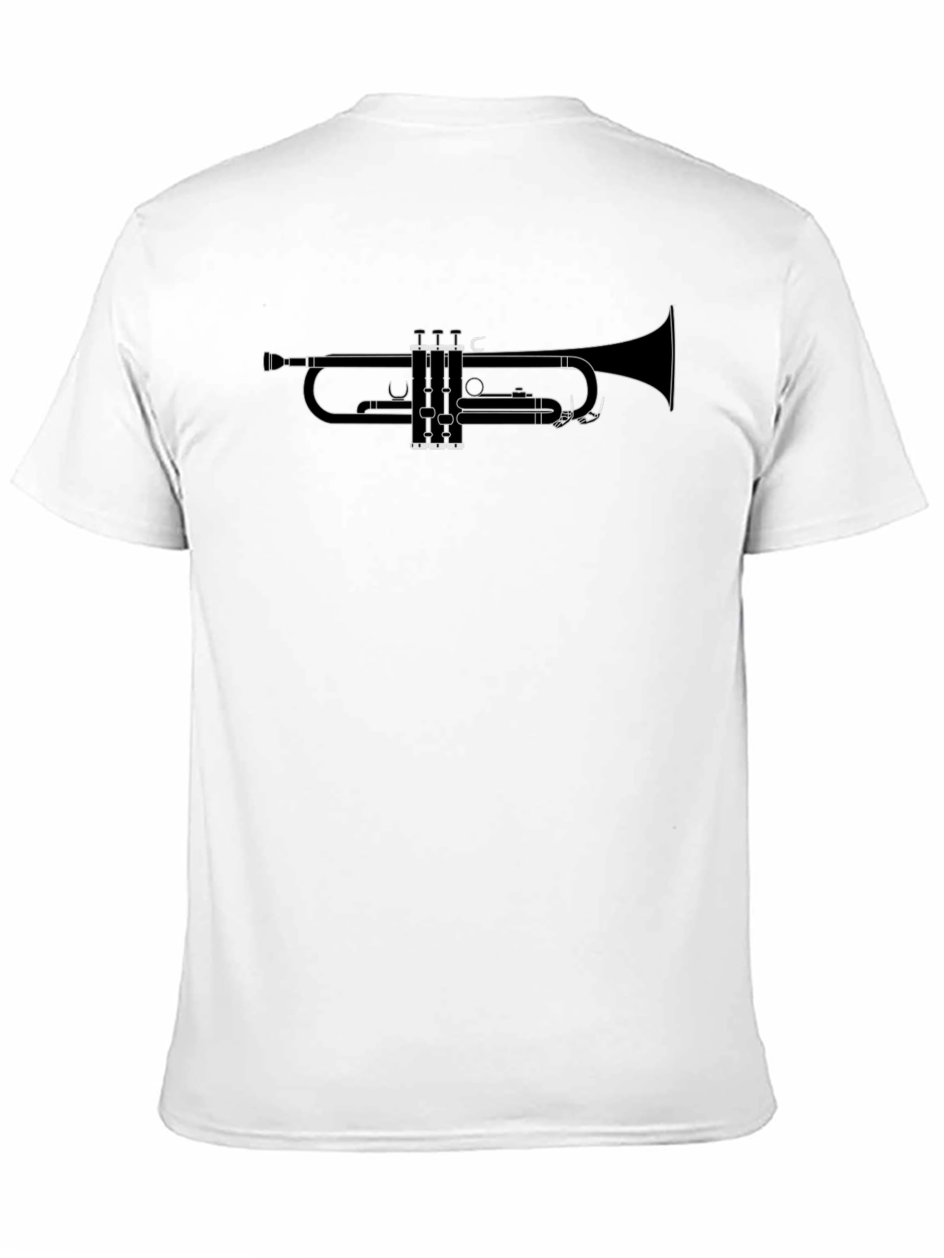 Trumpet Outline Graphic T-Shirt - Black