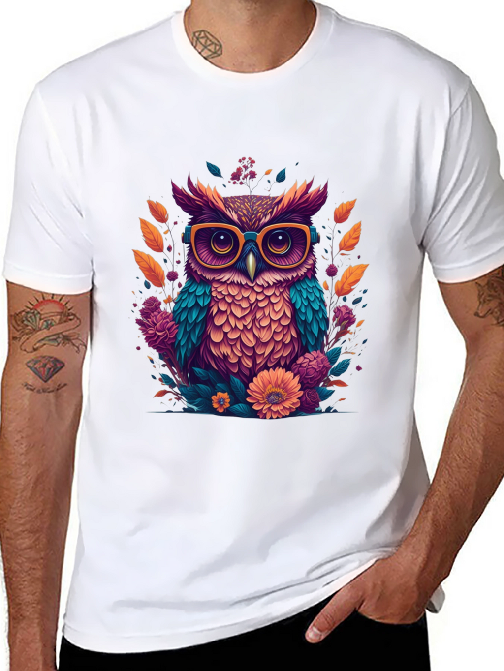 Owl with Glasses Graphic Tee