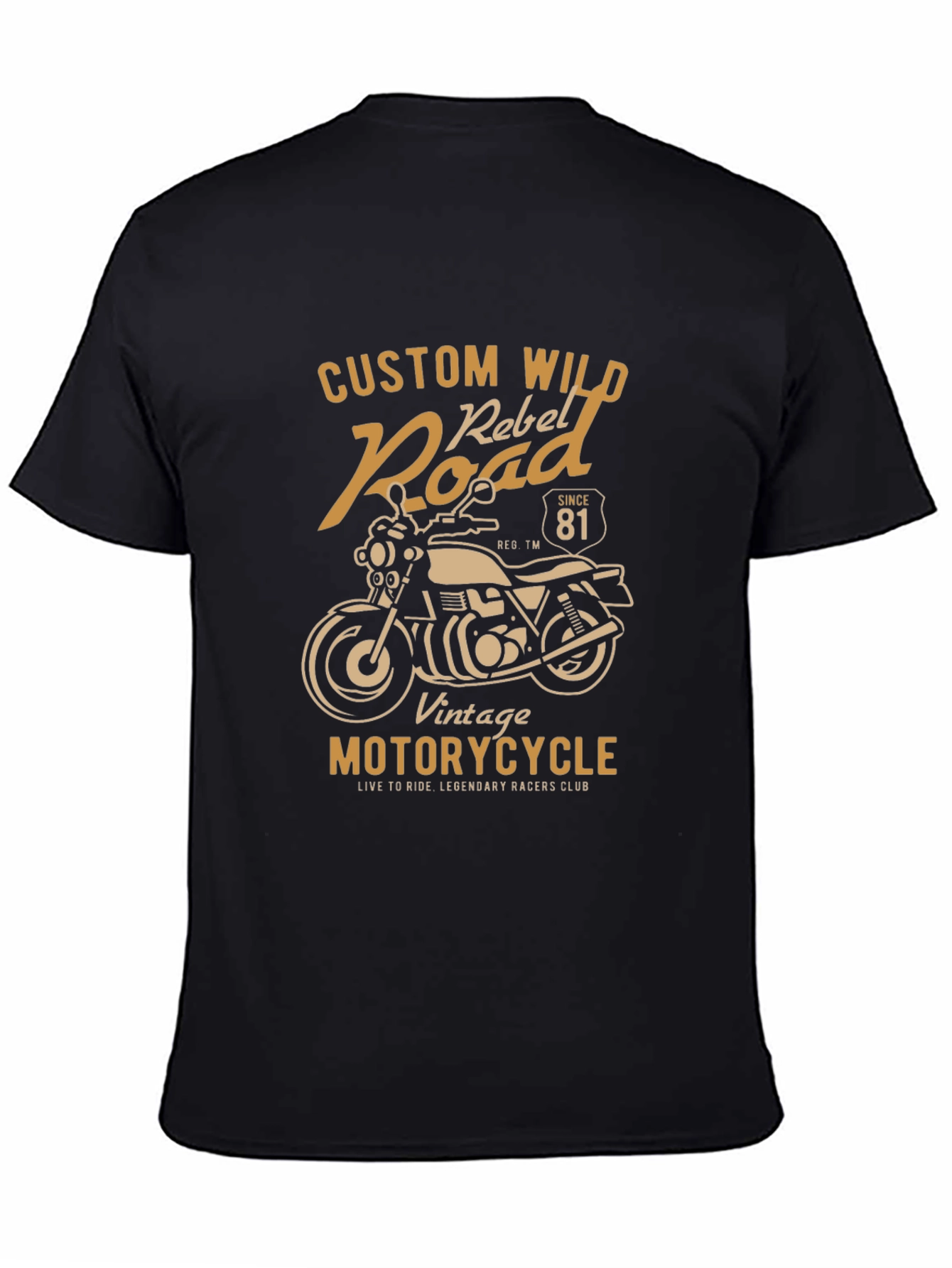 Vintage Motorcycle Graphic T-Shirt - Custom Wild Rebel Road Tee