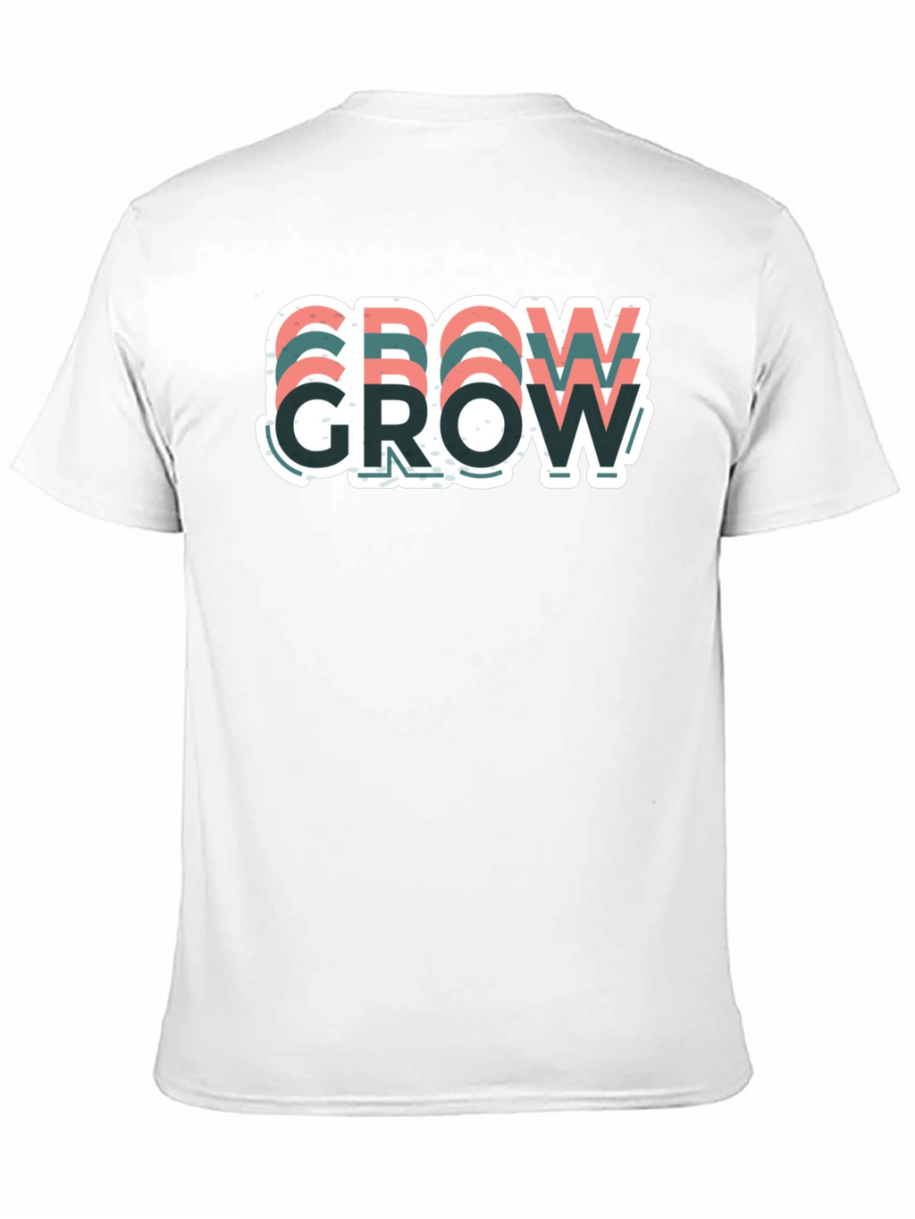 Motivational Grow Graphic T-Shirt - Casual Black Tee
