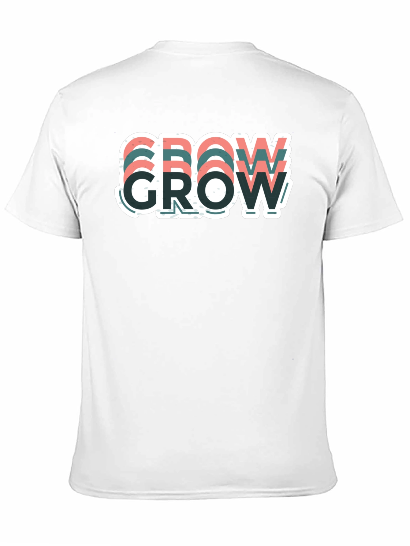 Motivational Grow Graphic T-Shirt - Casual Black Tee