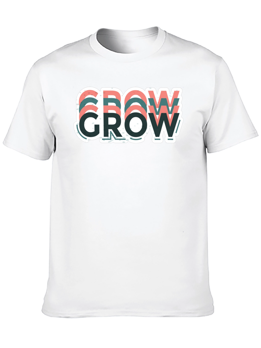 Motivational Grow Graphic T-Shirt - Casual Black Tee