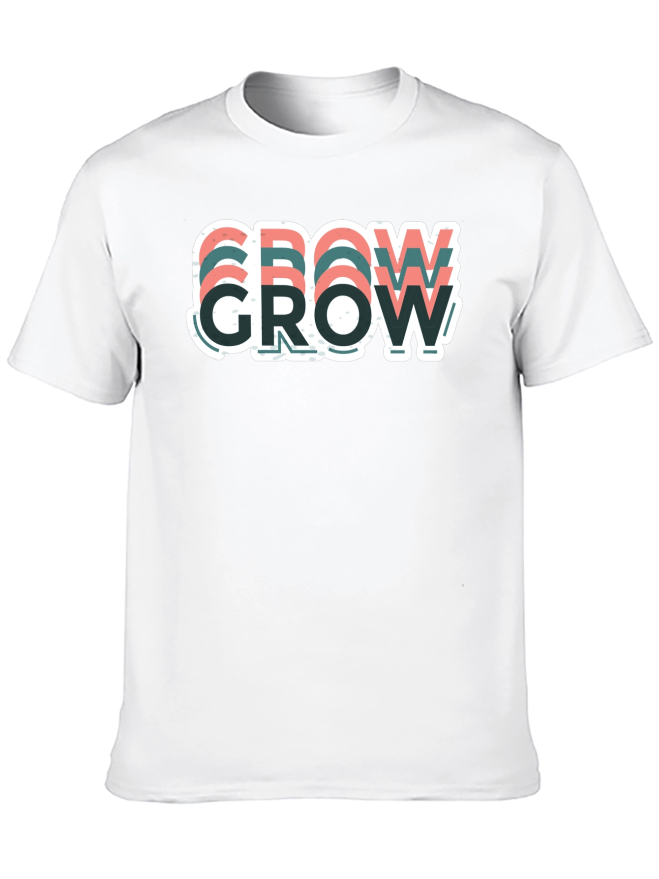 Motivational Grow Graphic T-Shirt - Casual Black Tee