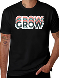 Motivational Grow Graphic T-Shirt - Casual Black Tee