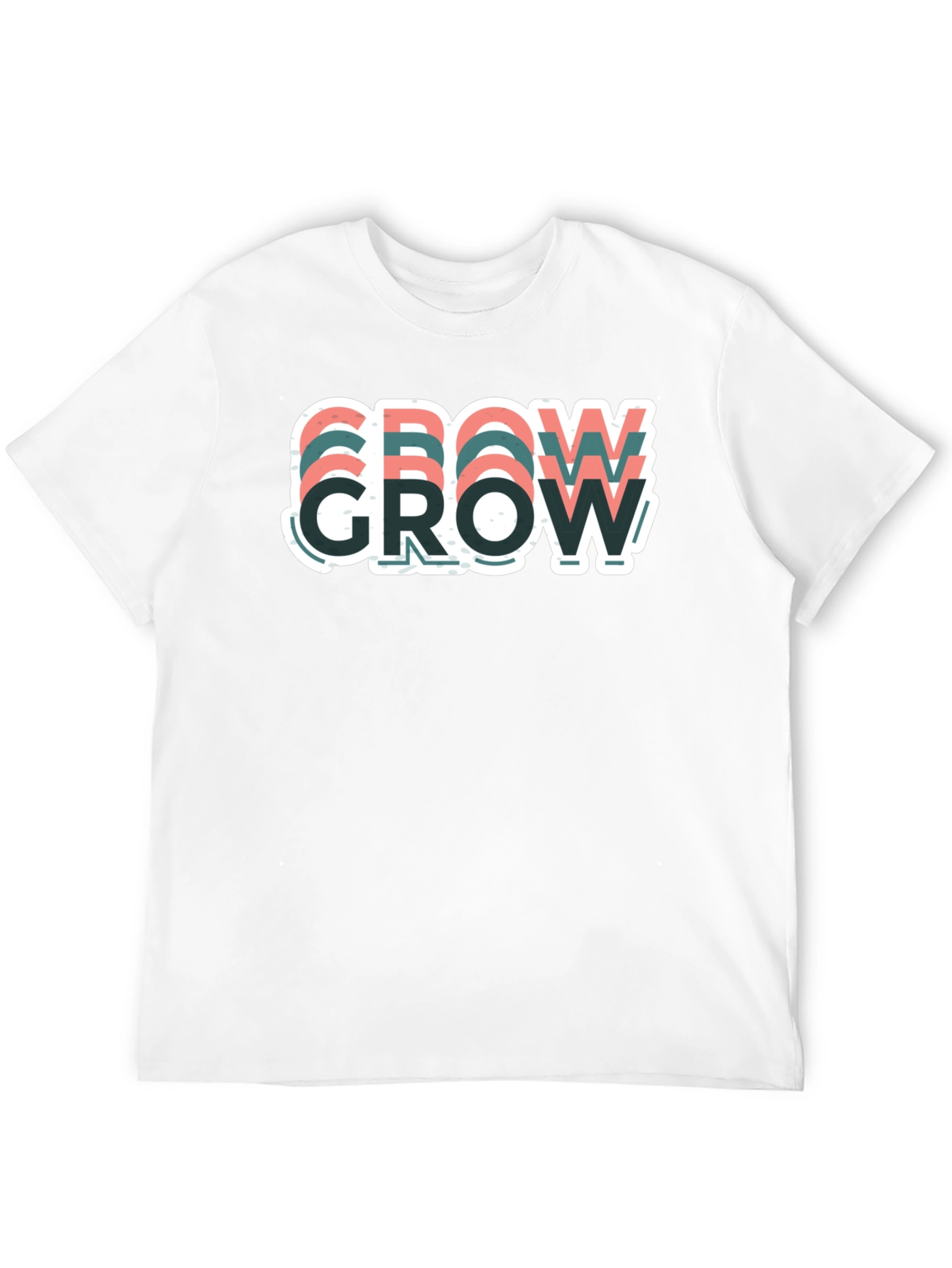 Motivational Grow Graphic T-Shirt - Casual Black Tee