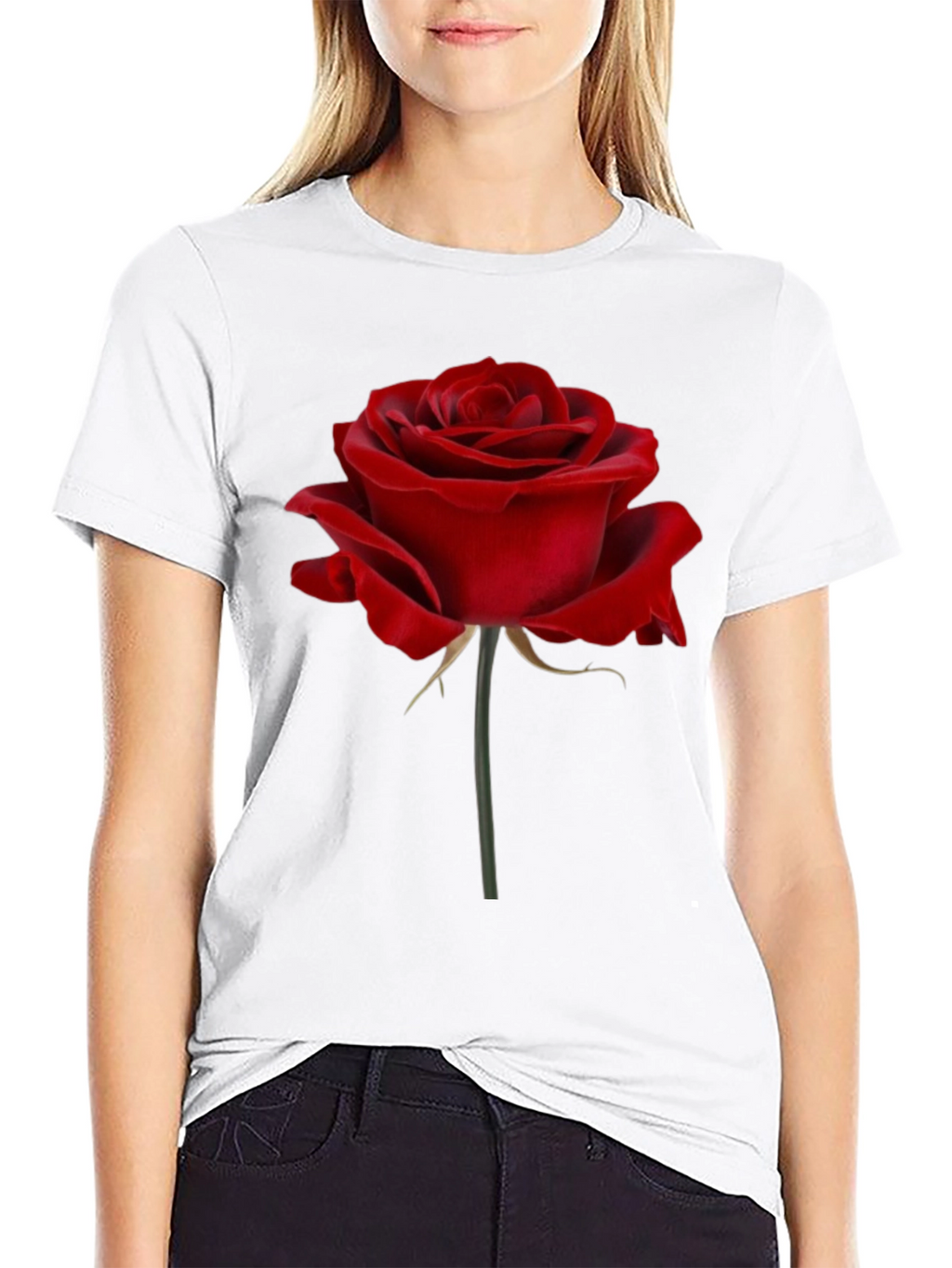 Red Rose Graphic Print T-Shirt