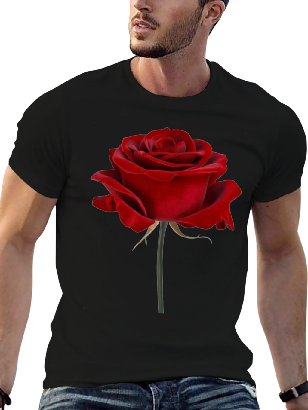 Red Rose Graphic Print T-Shirt