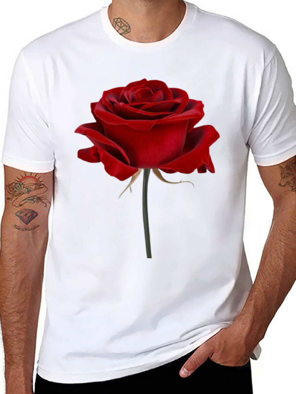 Red Rose Graphic Print T-Shirt