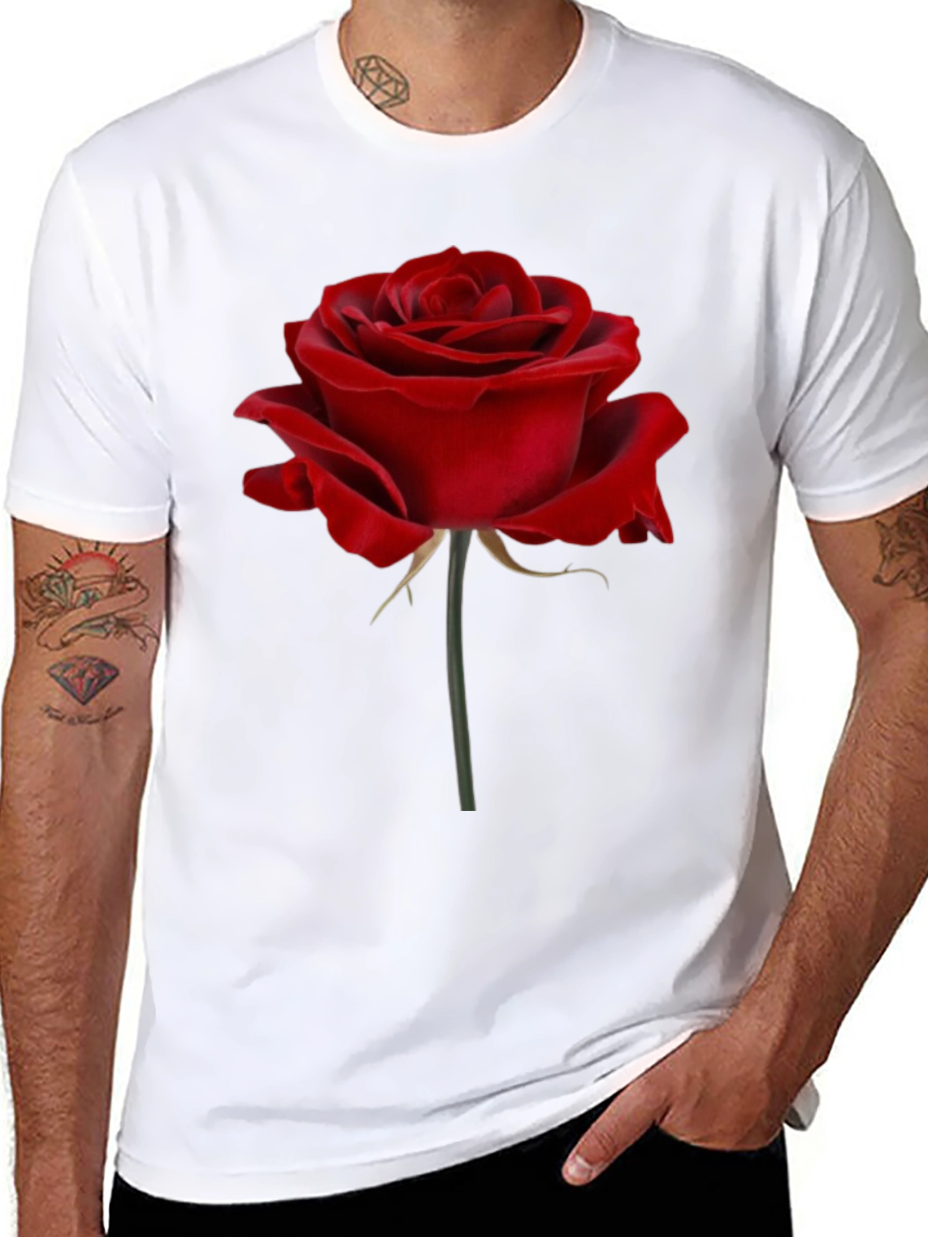 Red Rose Graphic Print T-Shirt