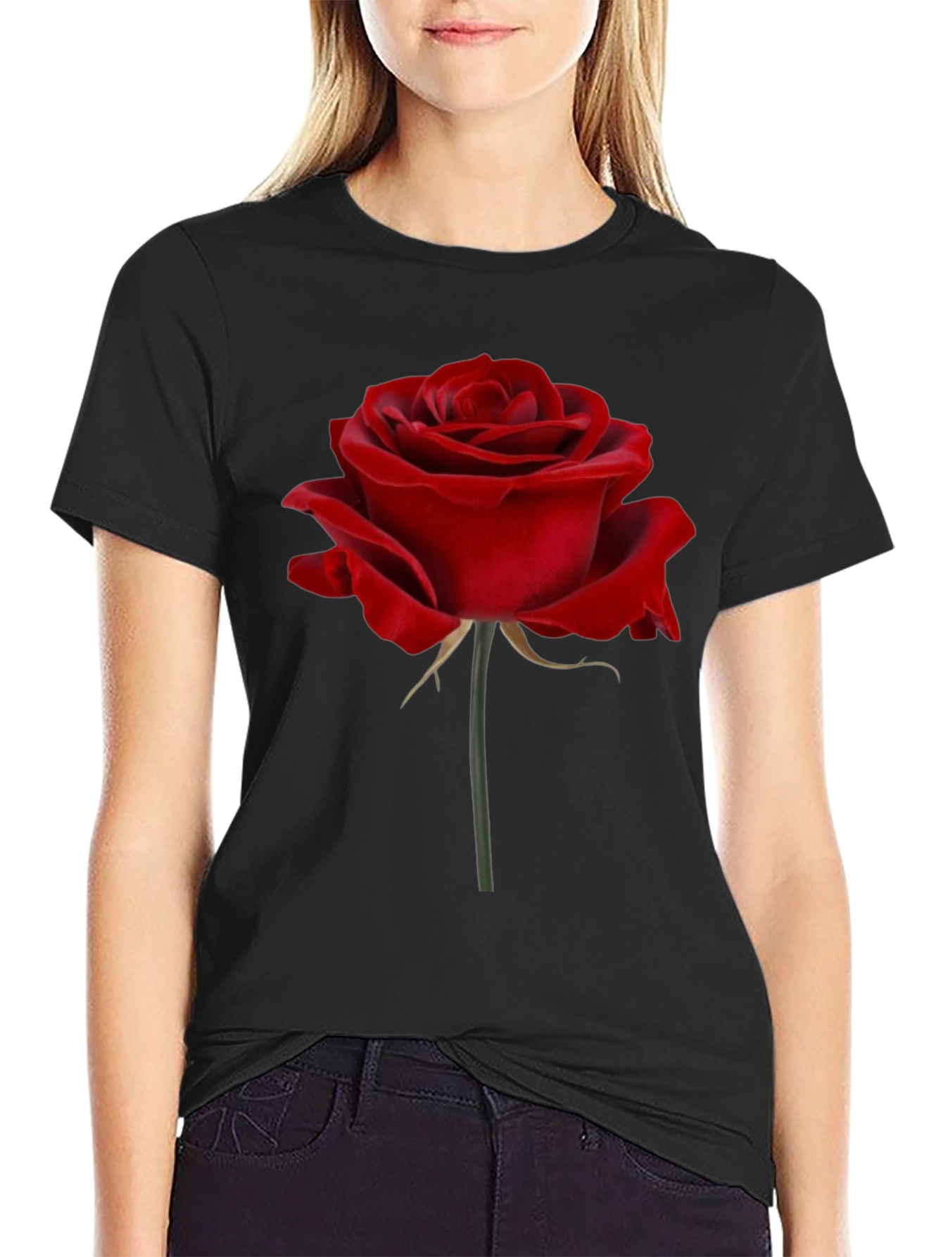 Red Rose Graphic Print T-Shirt