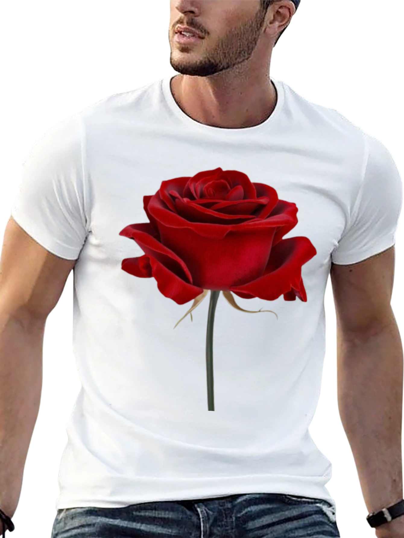 Red Rose Graphic Print T-Shirt