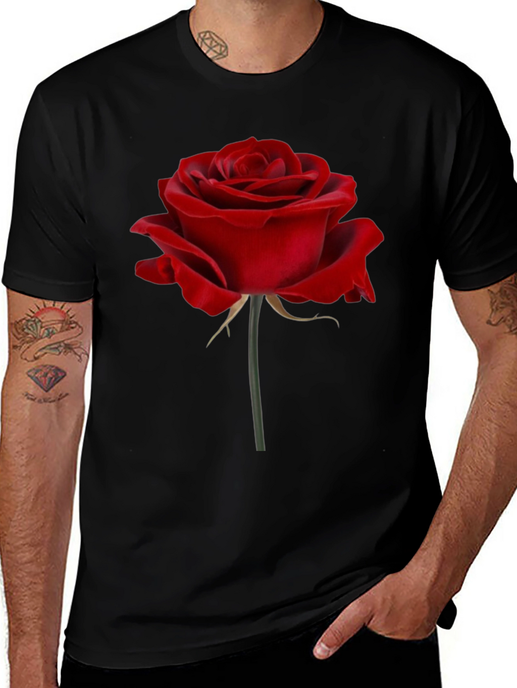Red Rose Graphic Print T-Shirt