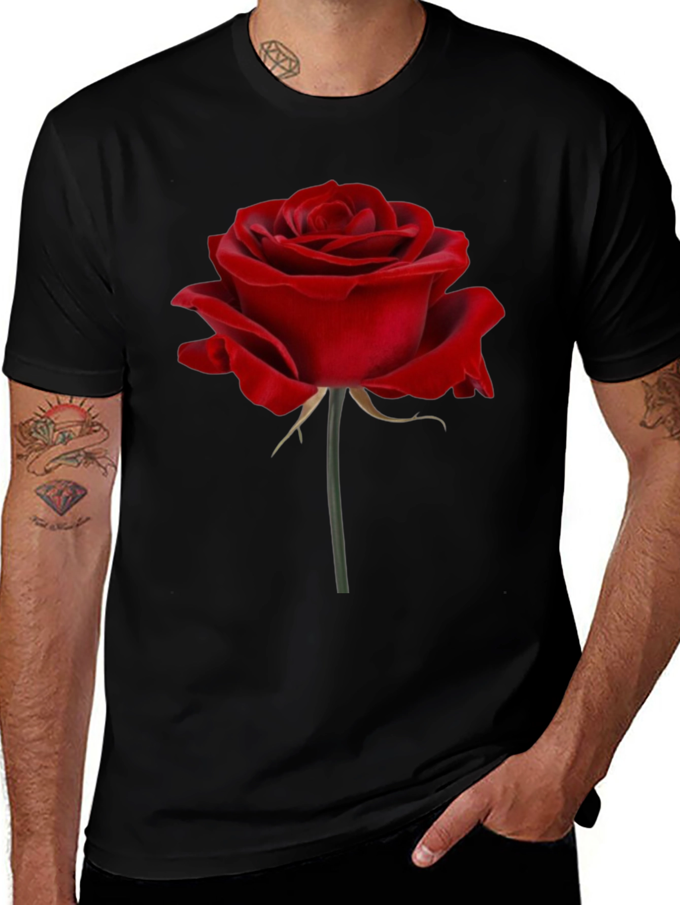 Red Rose Graphic Print T-Shirt